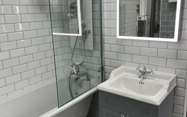 Explore our traditional bathroom design featuring silver and grey tones. Perfect for a sophisticated touch!