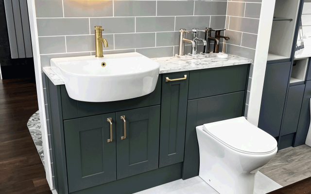 Stylish Green-Fitted Bathroom Units