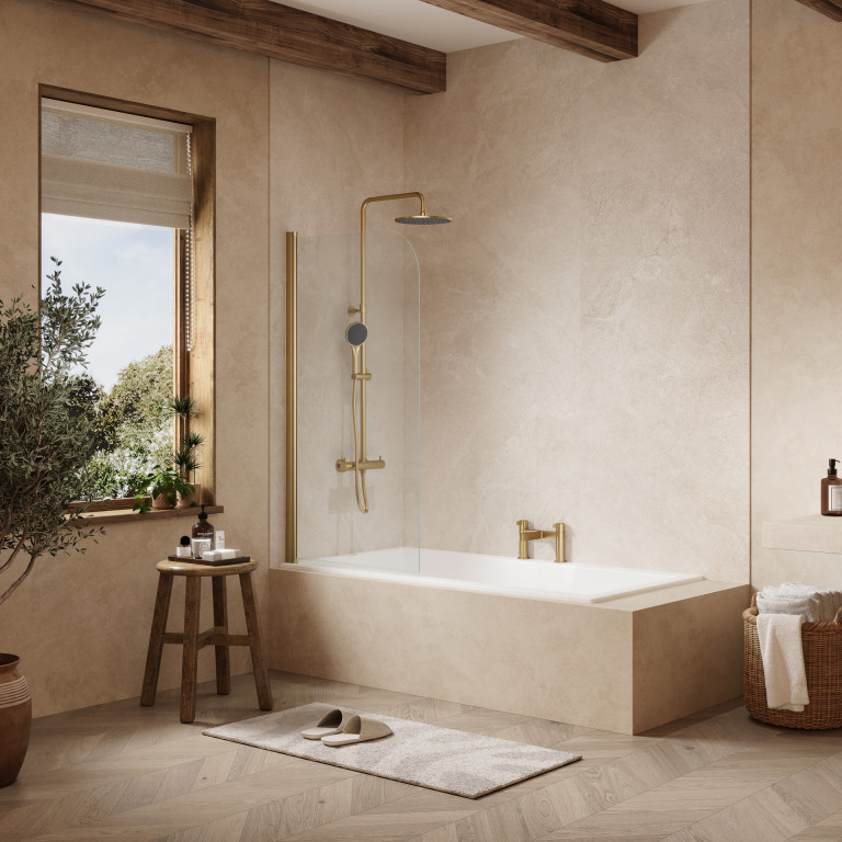 MB1 Single Curved Brushed Brass